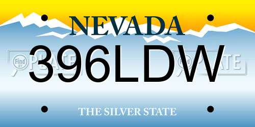 396LDW Nevada License Plate