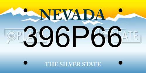 396P66 Nevada License Plate