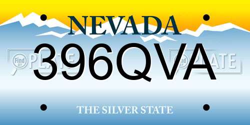 396QVA Nevada License Plate