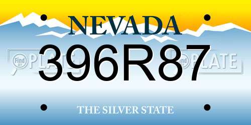396R87 Nevada License Plate