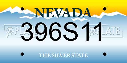 396S11 Nevada License Plate