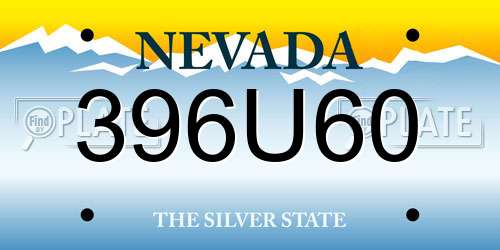 396U60 Nevada License Plate