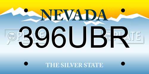 396UBR Nevada License Plate