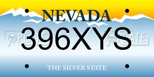 396XYS Nevada License Plate