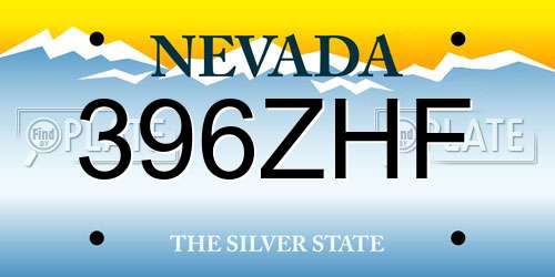 396ZHF Nevada License Plate