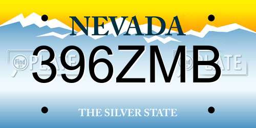 396ZMB Nevada License Plate