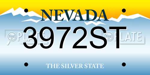 3972ST Nevada License Plate
