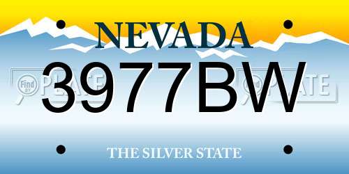 3977BW Nevada License Plate