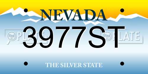 3977ST Nevada License Plate