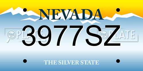 3977SZ Nevada License Plate