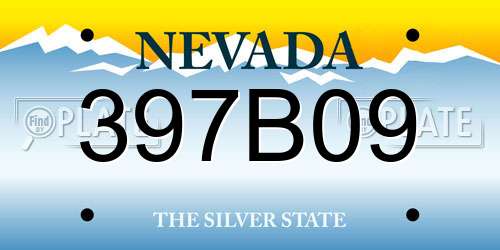 397B09 Nevada License Plate