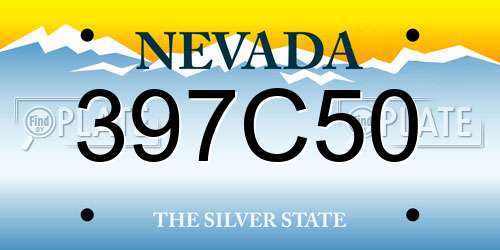 397C50 Nevada License Plate