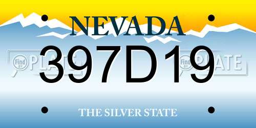 397D19 Nevada License Plate