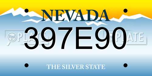 397E90 Nevada License Plate