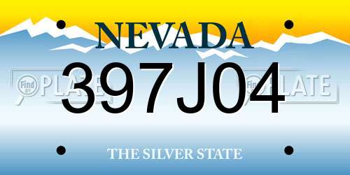 397J04 Nevada License Plate