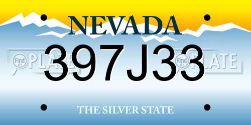 397J33 Nevada License Plate