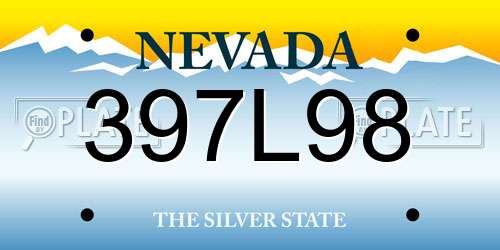 397L98 Nevada License Plate