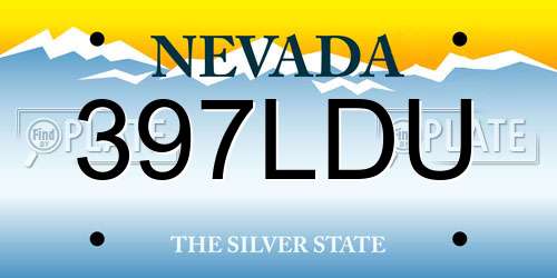 397LDU Nevada License Plate