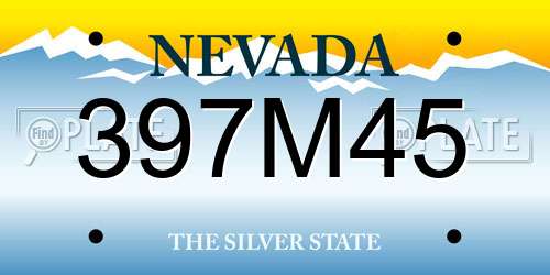 397M45 Nevada License Plate
