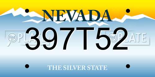 397T52 Nevada License Plate