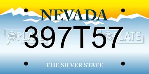 397T57 Nevada License Plate