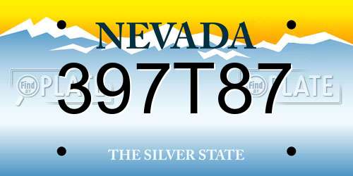 397T87 Nevada License Plate