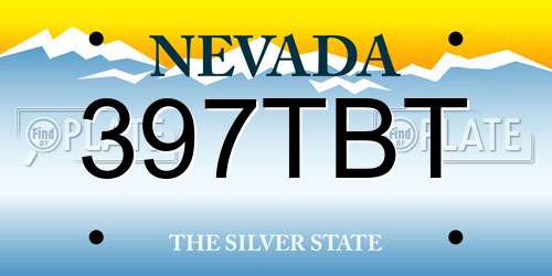 397TBT Nevada License Plate