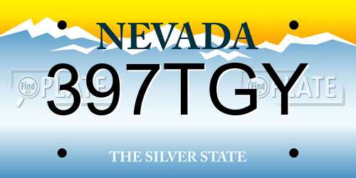 397TGY Nevada License Plate