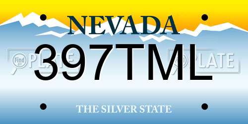 397TML Nevada License Plate