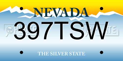 397TSW Nevada License Plate