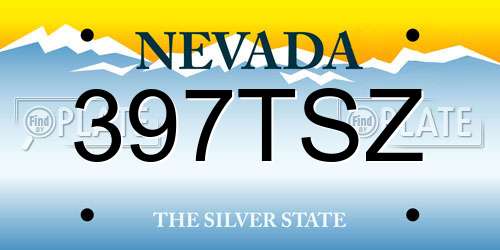 397TSZ Nevada License Plate