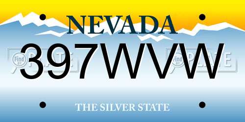 397WVW Nevada License Plate