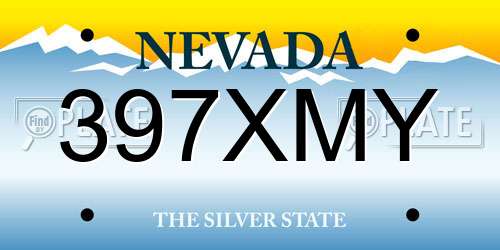 397XMY Nevada License Plate