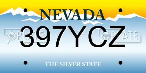 397YCZ Nevada License Plate