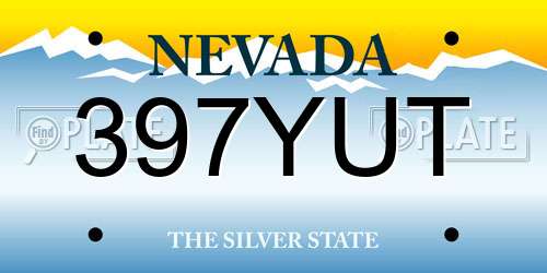 397YUT Nevada License Plate