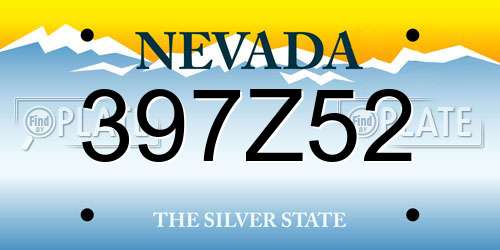 397Z52 Nevada License Plate