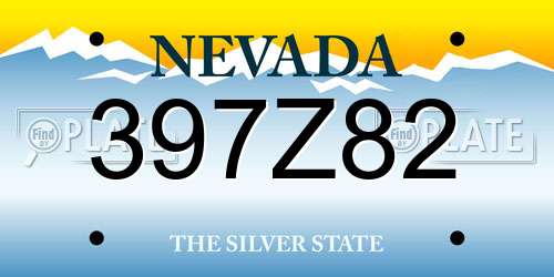 397Z82 Nevada License Plate