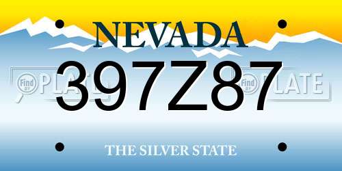 397Z87 Nevada License Plate