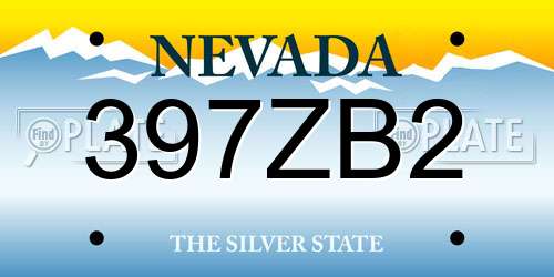 397ZB2 Nevada License Plate