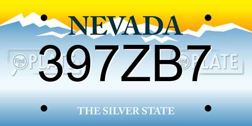 397ZB7 Nevada License Plate