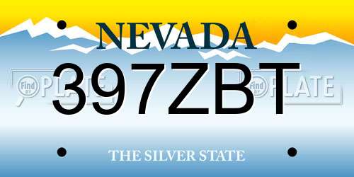397ZBT Nevada License Plate