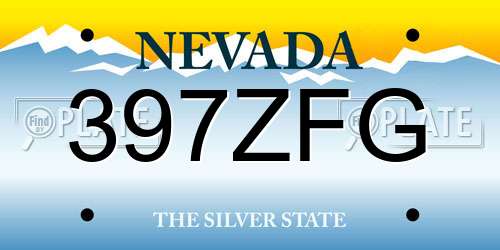 397ZFG Nevada License Plate