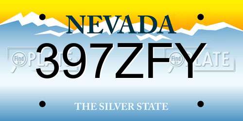 397ZFY Nevada License Plate