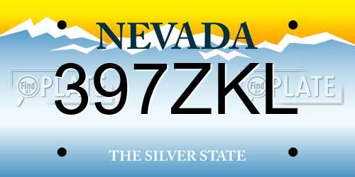 397ZKL Nevada License Plate