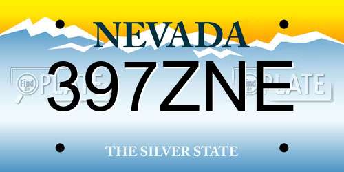 397ZNE Nevada License Plate