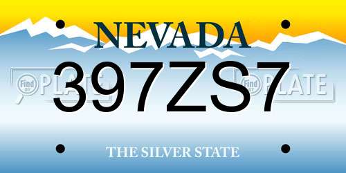 397ZS7 Nevada License Plate