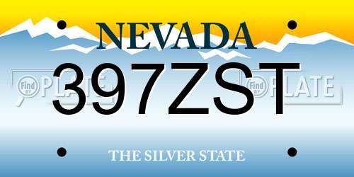 397ZST Nevada License Plate