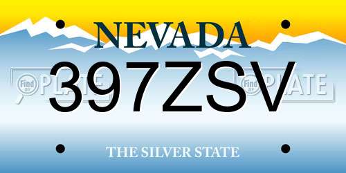 397ZSV Nevada License Plate