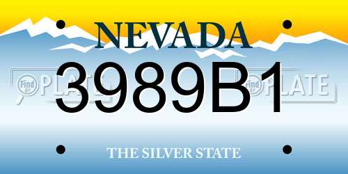 3989B1 Nevada License Plate