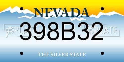 398B32 Nevada License Plate